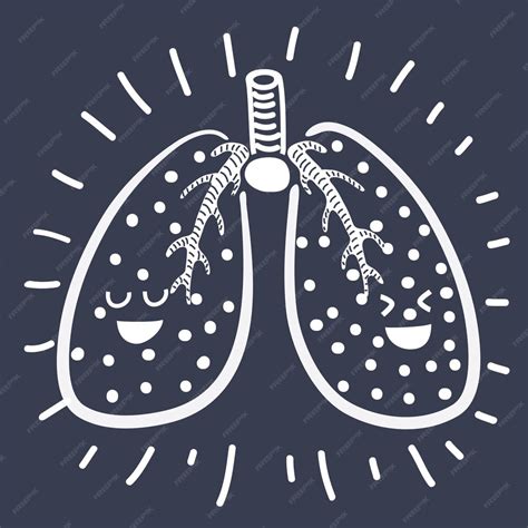 Premium Vector Pair Of Cute And Funny Smiling Human Lung Characters