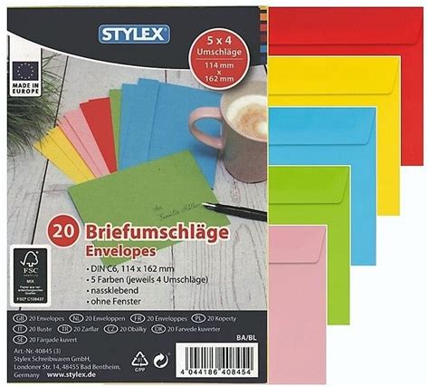 Farbige Bunte Briefumschl Ge Din C X Mm Umschl Ge