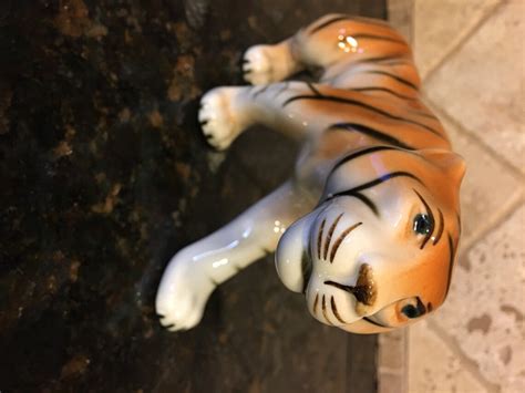 Vintage ROYAL DUX Bohemia 312 Czech Porcelain Large 11 Bengal Tiger