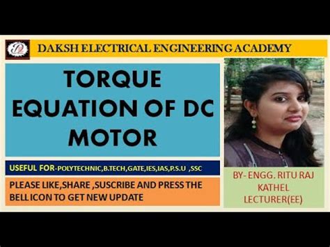 Torque Equation Of Dc Motor Youtube