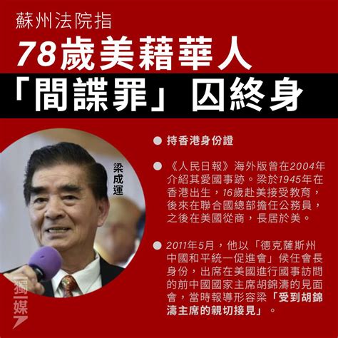 Inmediahknet On Twitter 蘇州法院指78歲美藉華人「間諜罪」囚終身「熱愛中國」曾獲胡錦濤接見 T