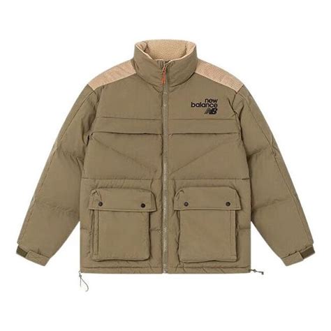 New Balance Winter Down Jacket Olive Green Beige Amj24353 Cgn Kicks