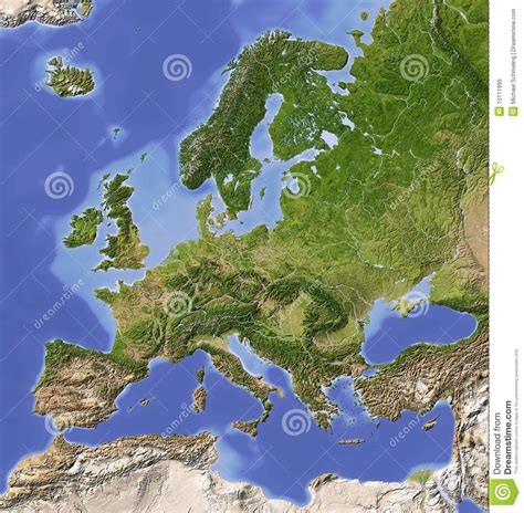 Shaded Relief Map Of Europe Stock Illustration Image 10111999