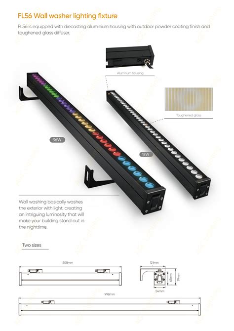 Fl W W Rgbw Led Linear Wall Washer Light For Architectural And