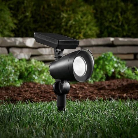 Hampton Bay Solar Black Outdoor Integrated LED Spot Light With Clip 20