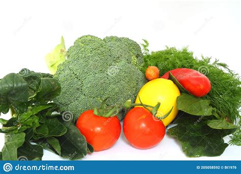 Verduras Frescas Aisladas Sobre Fondo Blanco Foto De Archivo Imagen