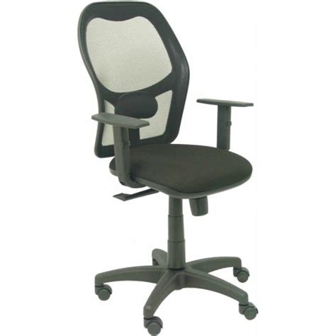 Silla Aloc N Malla Negra Asiento Bali Negro Brazos Regulables