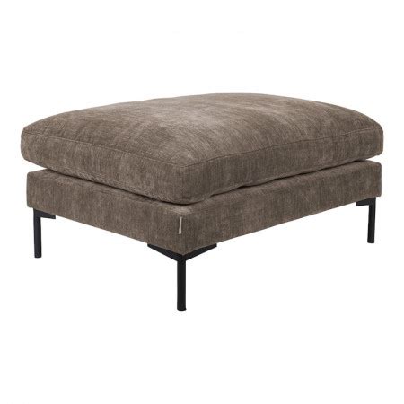 Pouf taupe contemporain en tissu sur Coup de Cœur Design