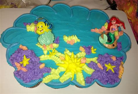 Little Mermaid Cupcake Cake Girly Birthday Party Mermaid Birthday Party Fall Birthday Parties