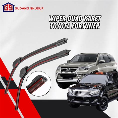 Jual Wiper Quad Blade Toyota Fortuner Vrz Vnt Srz Frameless Lapis