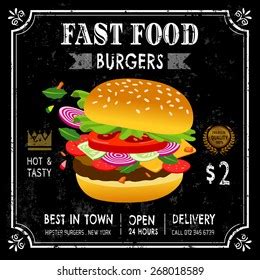 Fast Food Restaurant Poster Menu Beaf Stock Vector Royalty Free