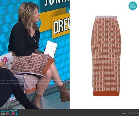 Wornontv Jennas Orange Knit Skirt On Today Jenna Bush Hager Clothes And Wardrobe From Tv