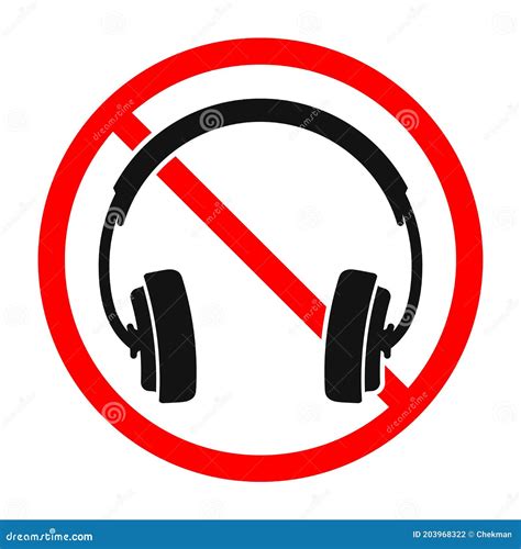 Los Auriculares Est N Prohibidos Sin Auriculares Icono De Paro De