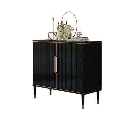 433 Modern Entryway Cabinet Black Accent Cabinet With 2 Doors 2