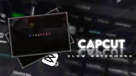 How To Make A Watermark On Capcut Glow Water Mark Tutorial YouTube