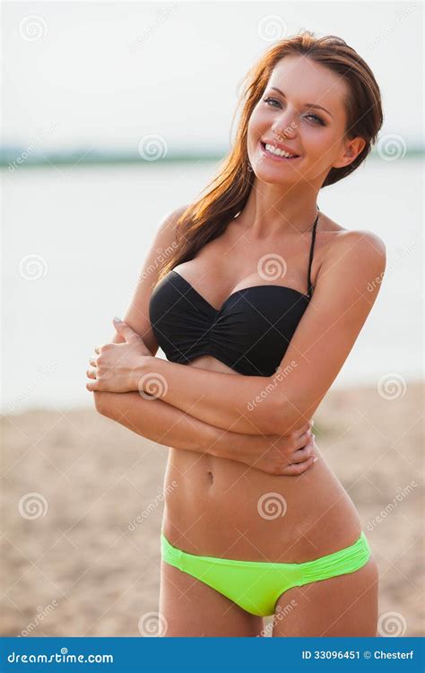 Woman Wearing Bikini Closeup Portrait Stock Image Image Of Caucasian Girl