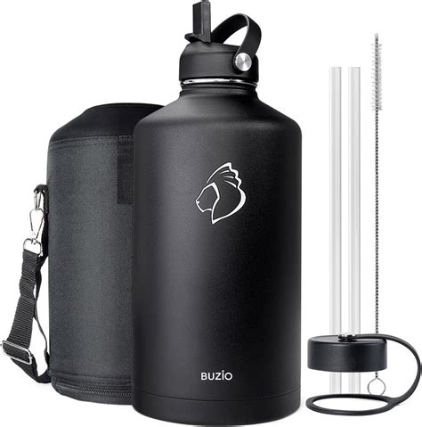 Buzio Insulated Gallon Water Bottle With Straw Lid Oz Water Jug