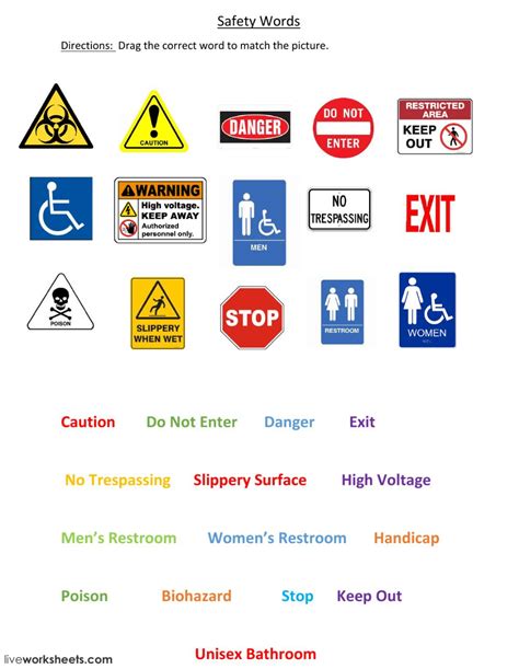 Safety Signs Worksheets — Db