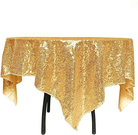 Amazon Shinybeauty Sequin Tablecloth Gold Sequin Table Overlay And