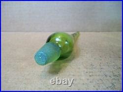 Vintage Blenko Olive Green Decanter With Matching Stopper By Wayne