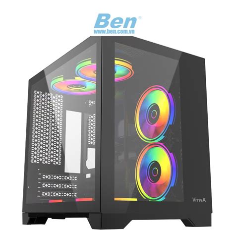 Vỏ Case VITRA CRYSTAL S1 BLACK M ATX Mini Tower Màu Đen