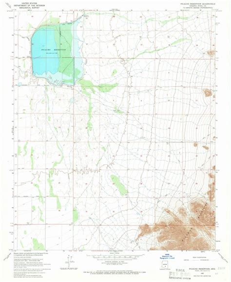 1965 Picacho Reservoir Az Arizona Usgs Topographic Map Historic