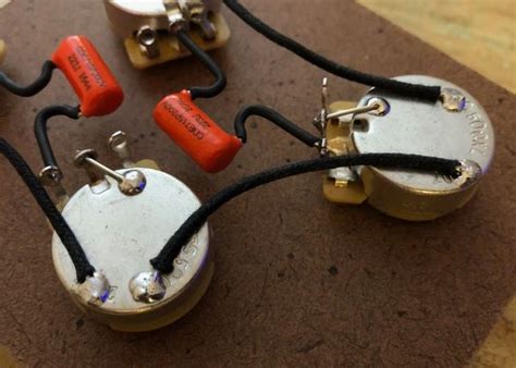 Gibson Les Paul Wiring Harness Long Shaft Pots Orange Drop Capacitors 1469music