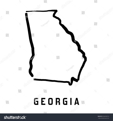 Georgia State Map Outline Smooth Simplified Stock Vector 586490510