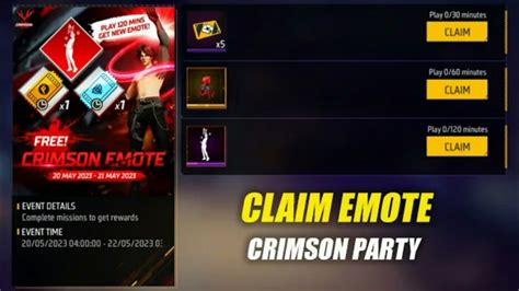 Claim Free Emote Free Fire Free Crimson Emote Event Free Fire Free