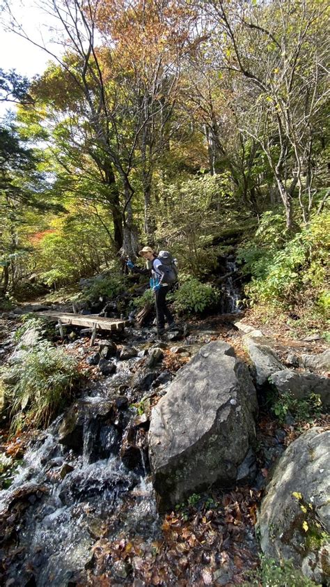 白峰三山縦走⛰⛰⛰ 試練と絶景 北岳・間ノ岳・農鳥岳の写真10枚目 途中、何度か雪溶け水を横切りながら進みま Yamap ヤマップ