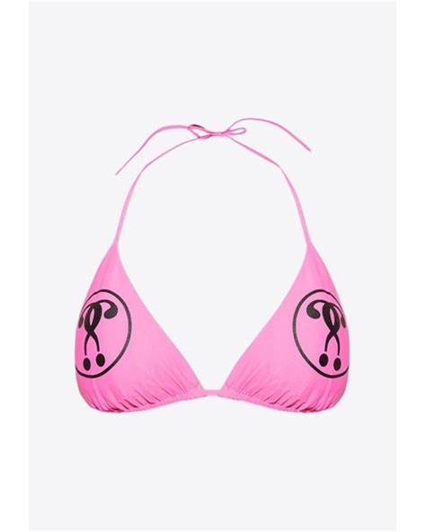 Moschino Double Question Marks Bikini Top In Pink Lyst