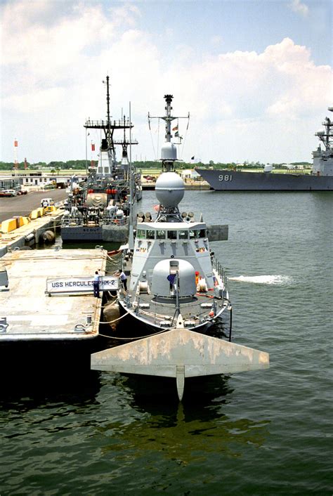 A Bow View Of The Patrol Combatant Hydrofoil USS HERCULES PHM 2