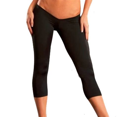 Mode Sexy Taille Basse Pantacourt Capris Femmes Pantalon Minceur Solide