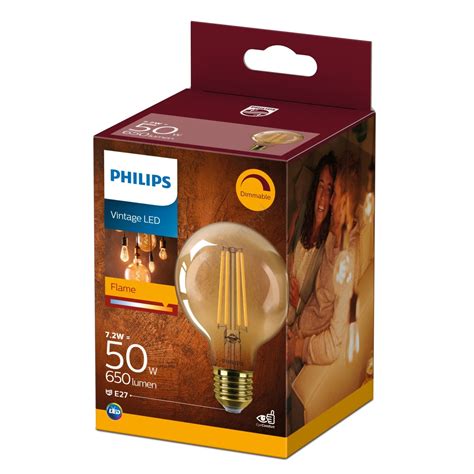 Led Ściemnialna żarówka Vintage Philips G80 E27 7 2w 230v 2200k