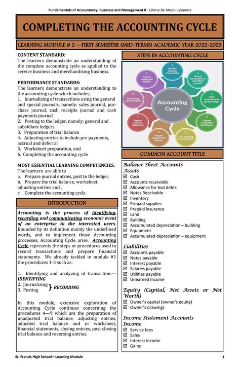 SOLUTION Completing The Accounting Cycle Studypool