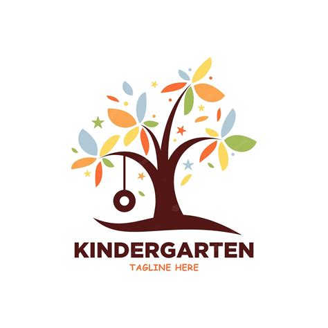 Preescolar Kindergarten Playgroup Logo Icono Diseño Plantilla Niños