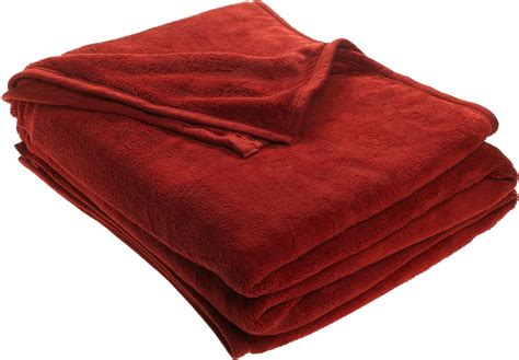 Amazon Martex Super Soft Raschel Microfiber Blanket King Size Red