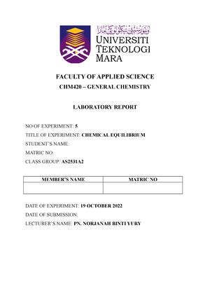 Experiment 4 Stoichiometry AND Theoretical Yield FACULTY OF APPLIED