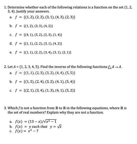 Solved Determine Whether Each Of The Following Relations Chegg