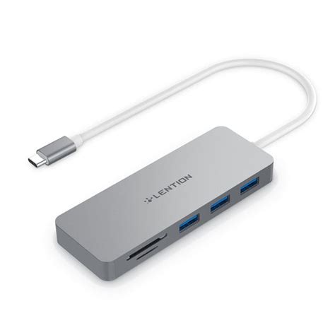 Lention Usb C Hub With 3 Usb 30 And Sdmicro Sd Card Readerlention