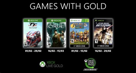 Xbox Games with Gold les jeux de février