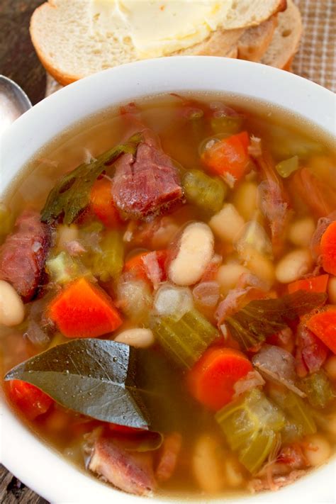 Crock Pot Ham And Bean Soup Bunnys Warm Oven