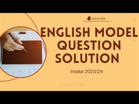 Full Solution Of English Model Questions Intake 2023 24 For British