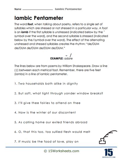 Examples Of Sonnet Poems In Iambic Pentameter | Sitedoct.org