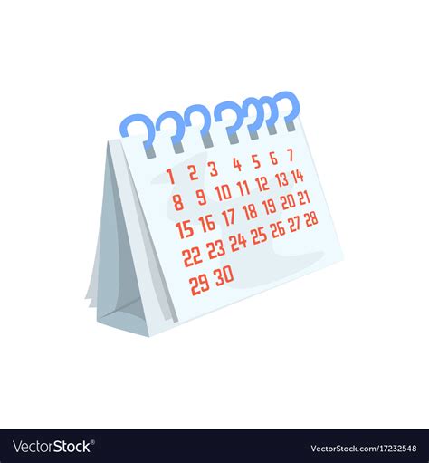 Paper Desktop Calendar Cartoon Royalty Free Vector Image