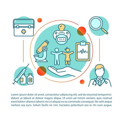 Plantilla de vector de página de artículo de pediatría servicio de