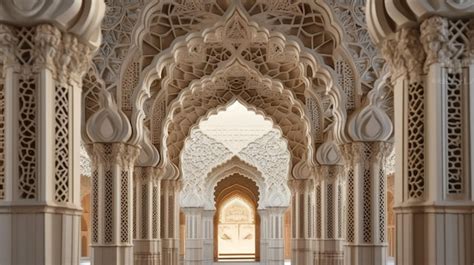 Premium AI Image | The elaborate details of Islamic arches and domes