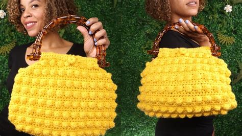 Diy Crochet Bag Tutorial Bold Bobble Stitch Handbag W Shoulder Strap