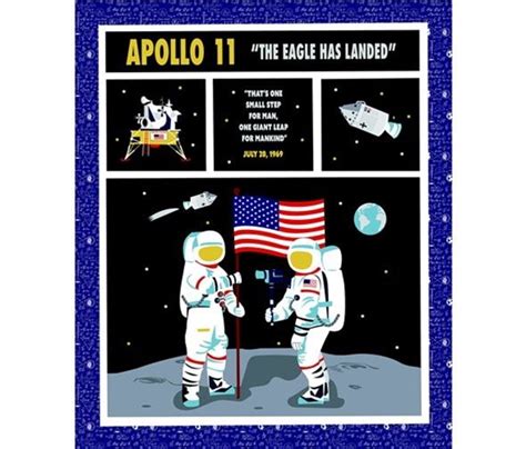 Apollo 11 The Eagle Has Landed Riley Blake Panel Riley Blake Designs