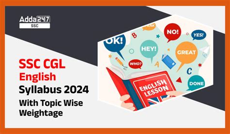 SSC CGL English Syllabus 2024 With Topic Wise Weightage